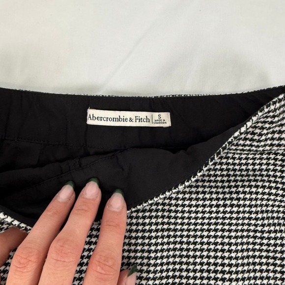 Abercrombie & Fitch Women's Black White Houndstooth Mini Skort Tweed Size S - Picture 3 of 8